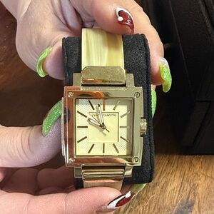 Vince Camuto Gold Square Modern Watch with Cream Dial